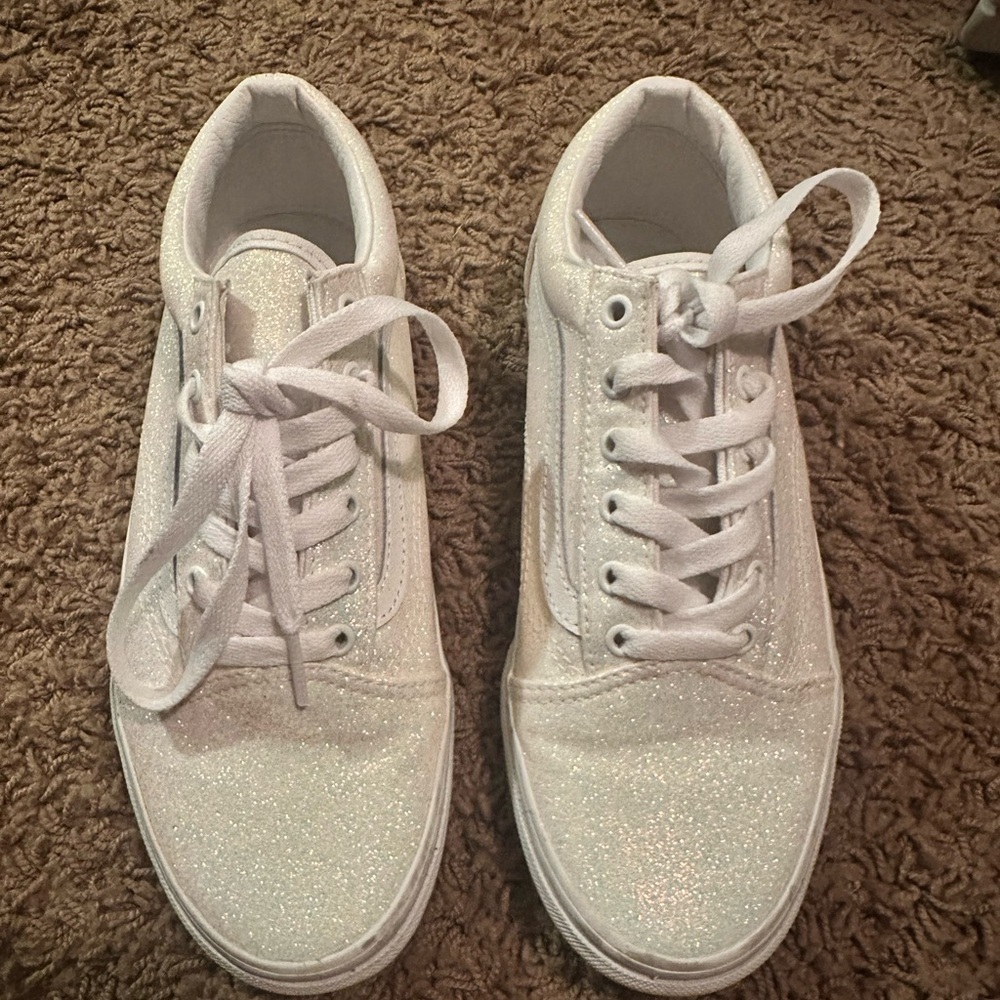 Vans Glittery White Sneakers size 6